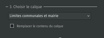 Capture d’écran de sélection du calque.